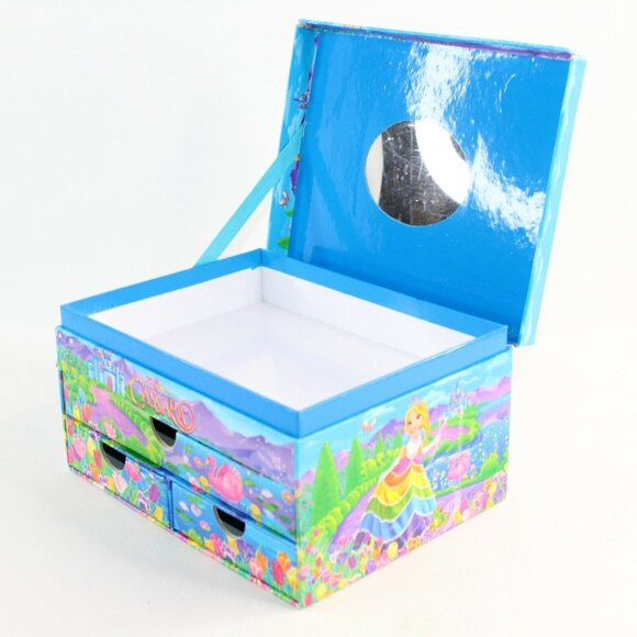 Vintage Lisa Frank Glittery Princess Cassara Mirrored Stationary Jewelry Box - Picture 4 of 12